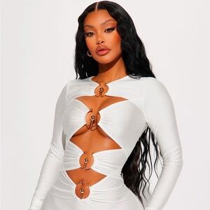 Pink Mini dress with gold rings FASHION NOVA